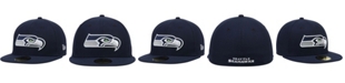 New Era Men's College Navy Seattle Seahawks Omaha 59FIFTY Fitted Hat
